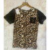 Leopard Print Sequin Pocket Top