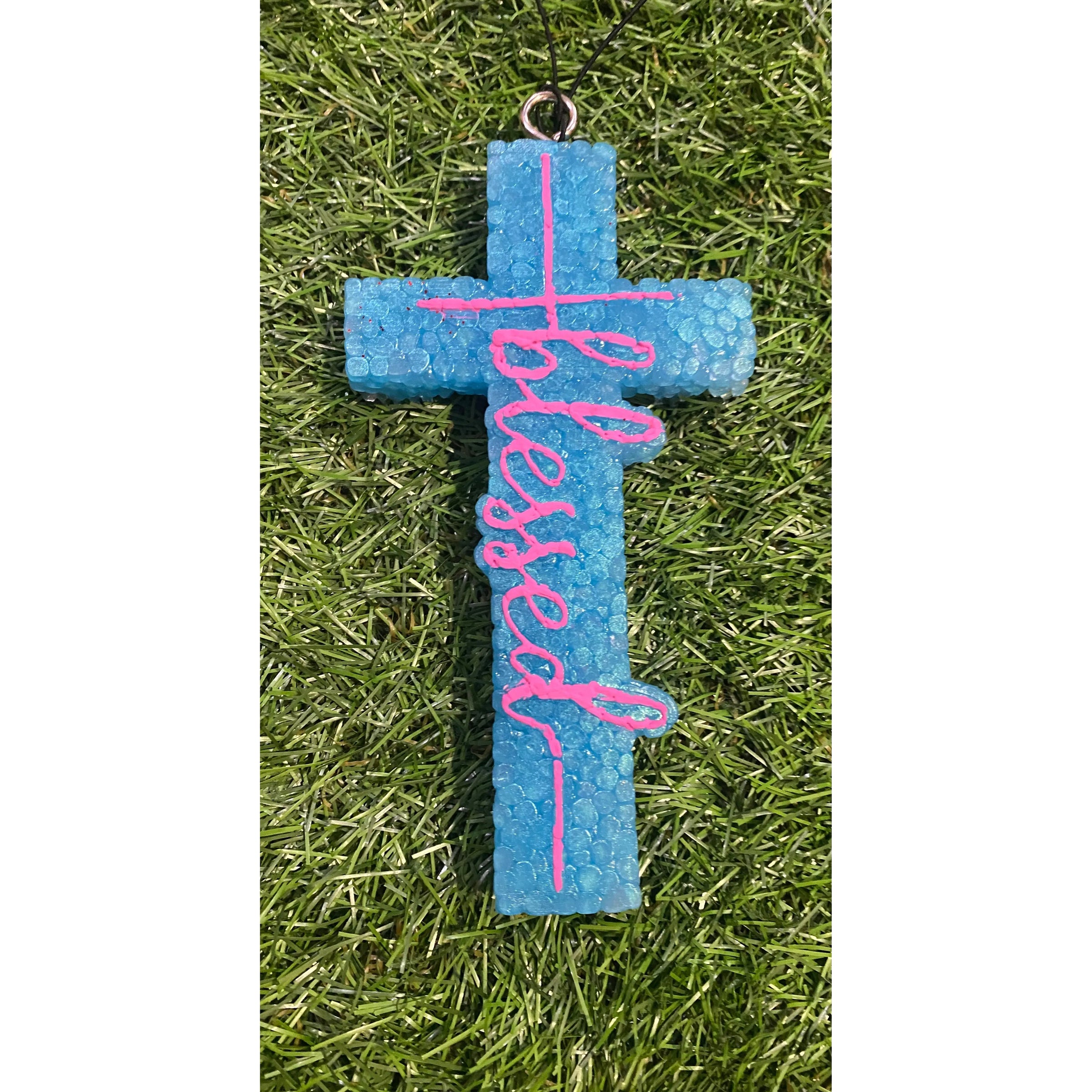 Blessed Cross Car Freshener – Handcrafted Aroma Bead Freshie