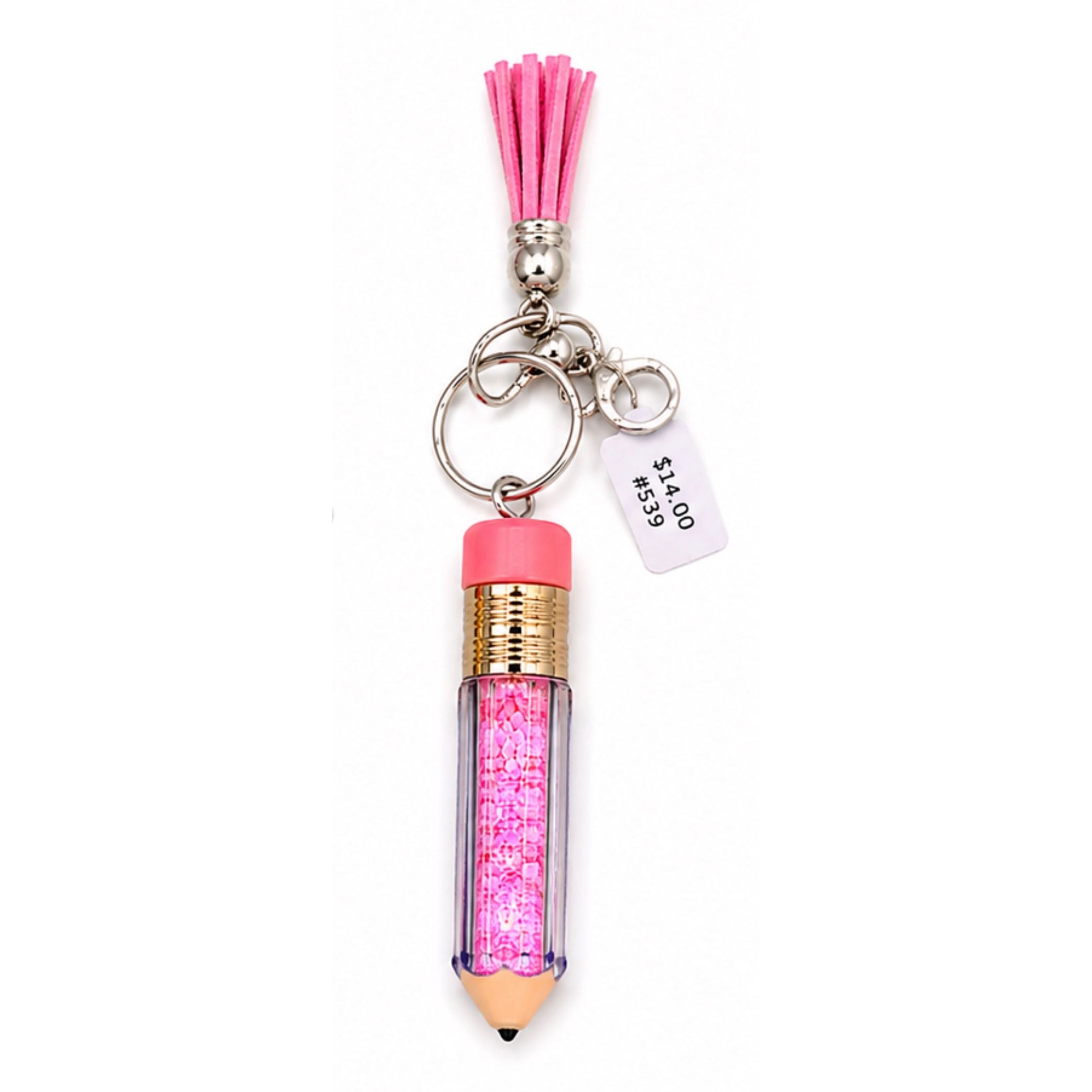 Floating Glitter Pencil Keychain
