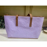 Barco Artesanal Textured Floral Leather Tote Bag