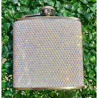 Iridescent Rhinestone Bling 4 oz Metal Flask