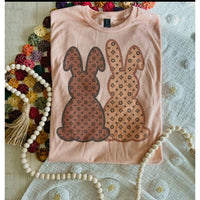 Inspired Bunny Peach Tee - Rhinestone Gal