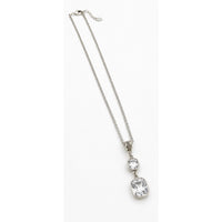 Pink Panache Silver Double Crystal Pendant Necklace