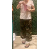 Camo Cargo Pants with Ruffle Hem