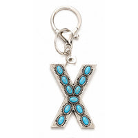 Turquoise Initial Keychain – Western Charm