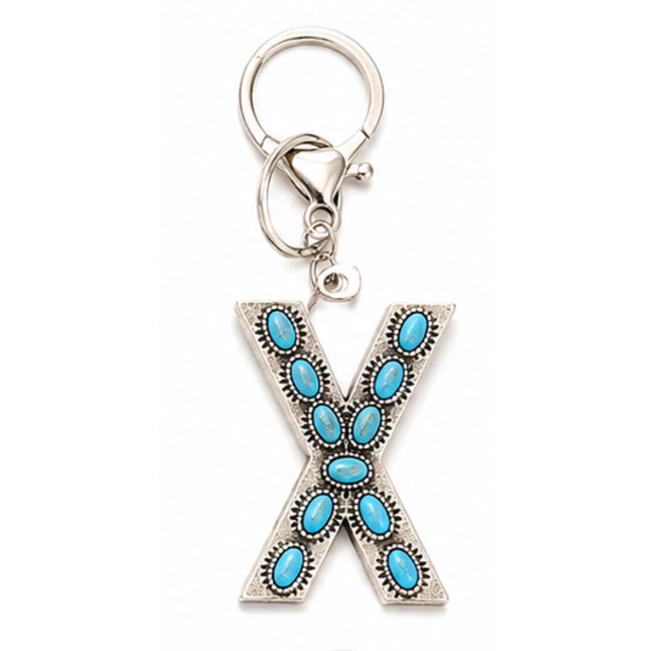 Turquoise Initial Keychain – Western Charm