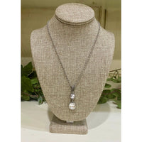Pink Panache Silver Double Crystal Pendant Necklace