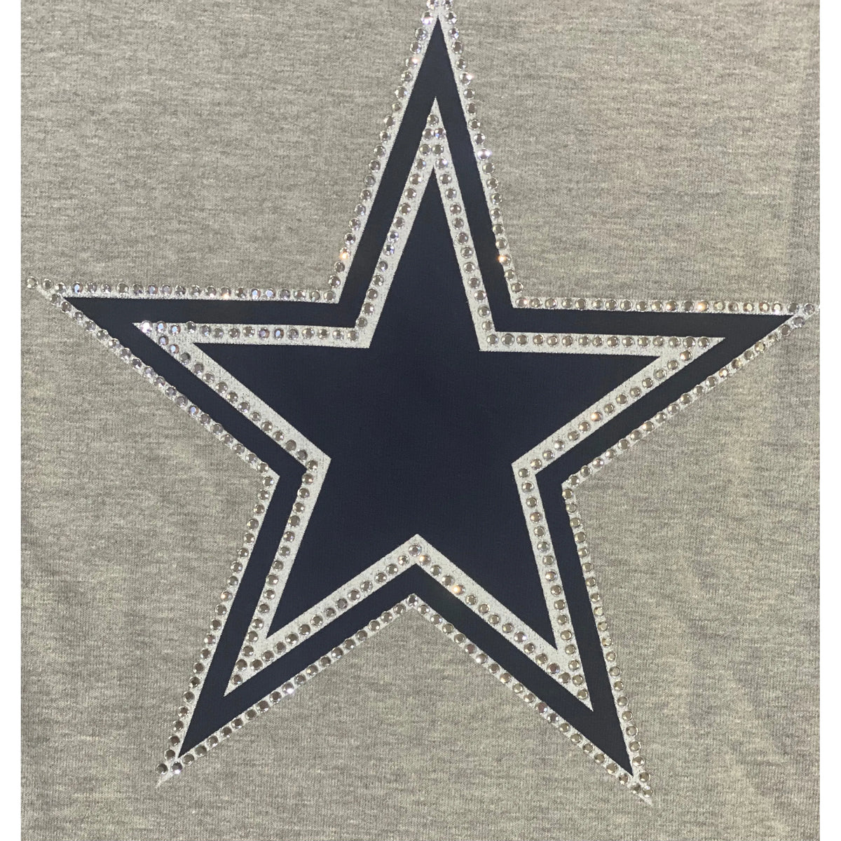 Dallas Cowboys Off-Shoulder Rhinestone Sweatshirt – Grey Heather
