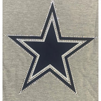 Dallas Cowboys Off-Shoulder Rhinestone Sweatshirt – Grey Heather