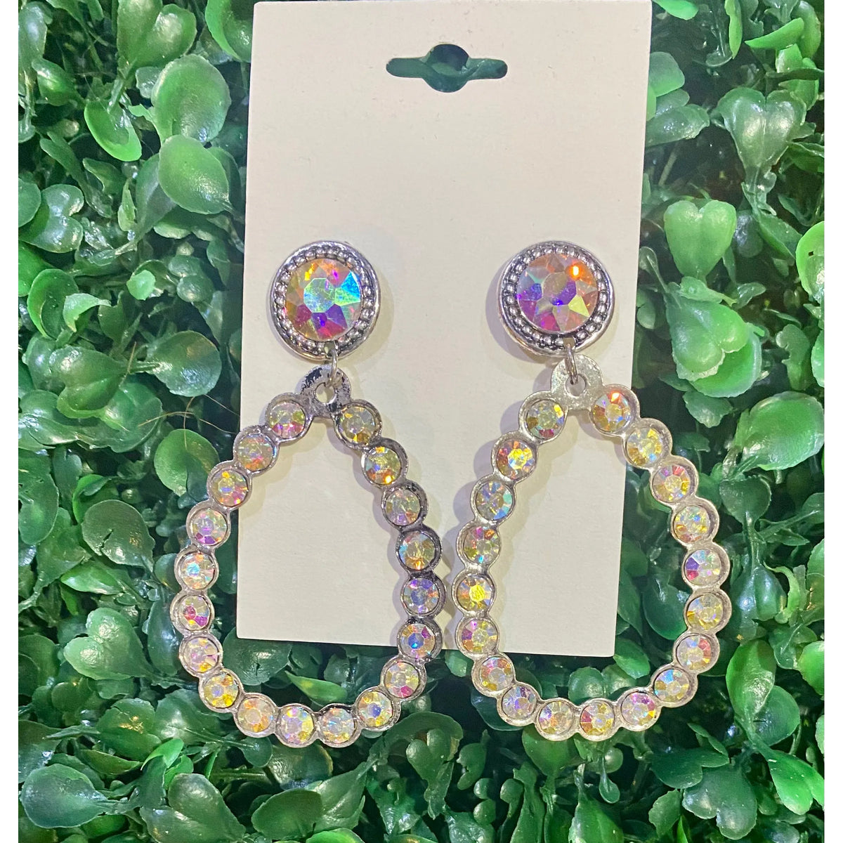AB Crystal Teardrop Statement Earrings