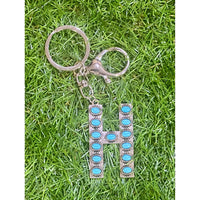 Turquoise Initial Keychain – Western Charm