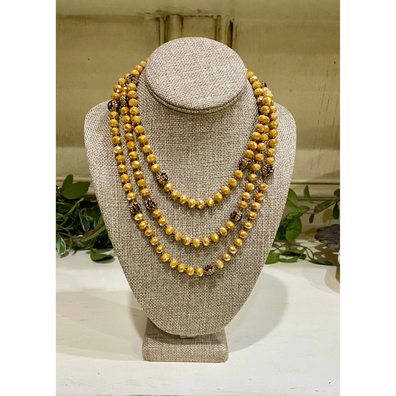 Golden Glow Beaded Necklace – 60" of Luxe Style