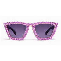 Rhinestone Glam Cat-Eye Statement Sunglasses