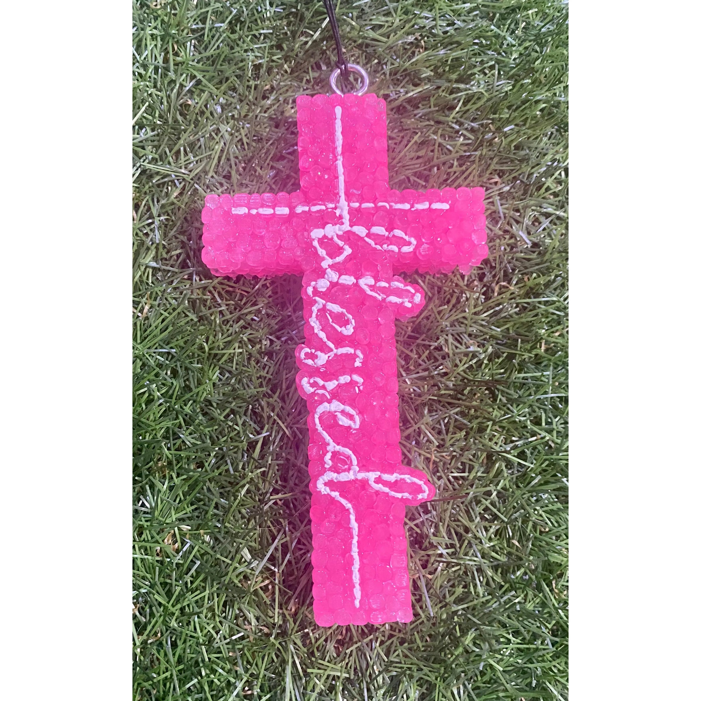 Blessed Cross Car Freshener – Handcrafted Aroma Bead Freshie