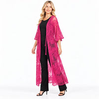 Fuchsia Butterfly Lace Kimono