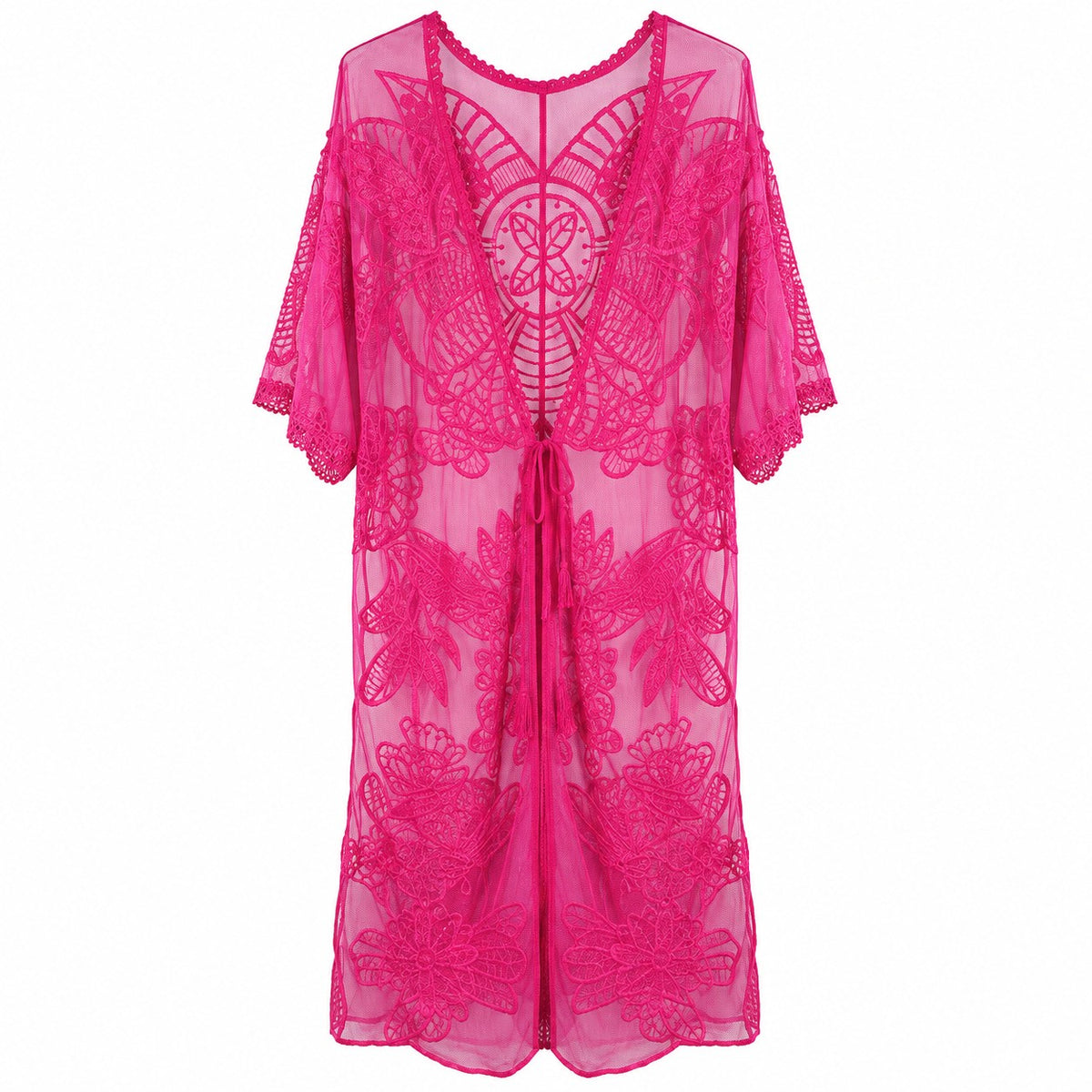Fuchsia Butterfly Lace Kimono
