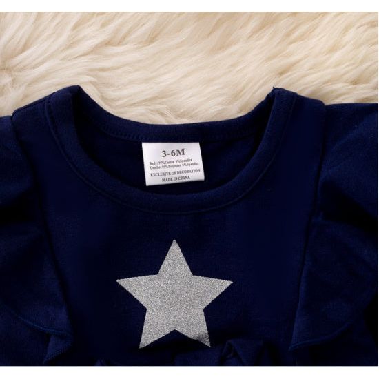 Baby Girls Dallas Cowboys Star Ruffle Onesie