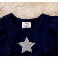 Baby Girls Dallas Cowboys Star Ruffle Onesie