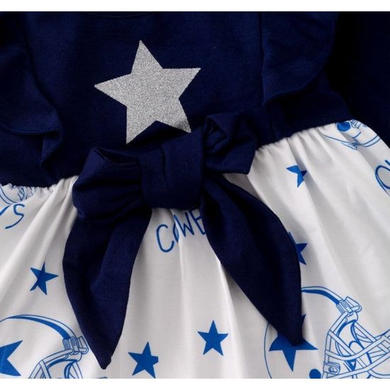 Baby Girls Dallas Cowboys Star Ruffle Onesie