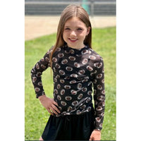 Girls Leopard Football Mesh Top