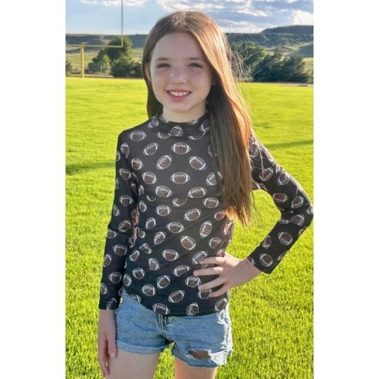 Girls Leopard Football Mesh Top