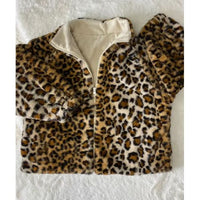 Girls Leopard Print Fleece Jacket