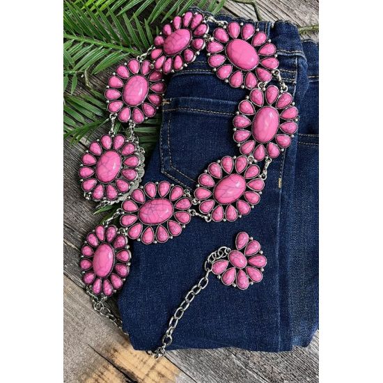 Girls Pink Concho Belt – 32"