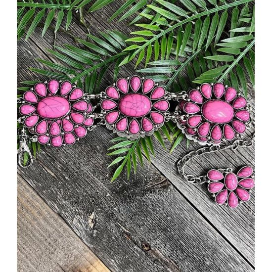 Girls Pink Concho Belt – 32"