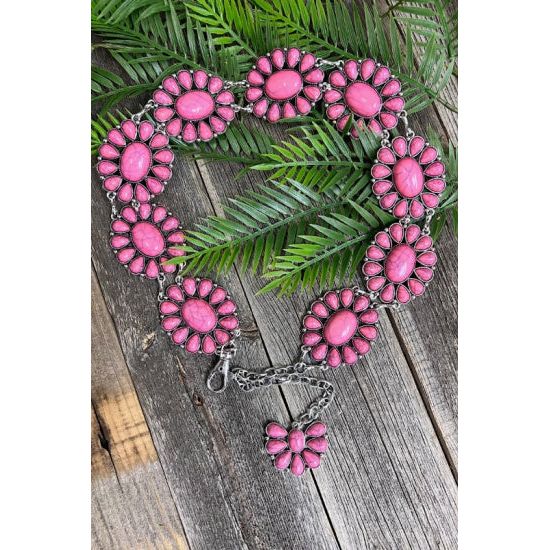 Girls Pink Concho Belt – 32"