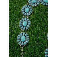 Girls Western Aqua Concho Belt – 37”