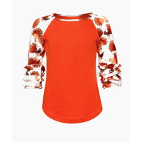 Girls Turkey Ruffle Sleeve Top