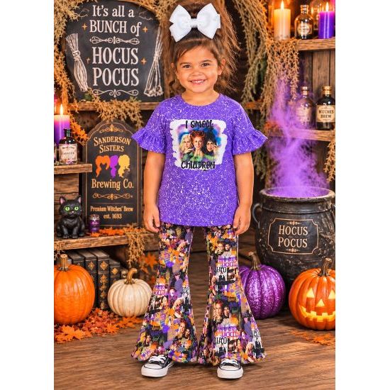 Girls' Hocus Pocus Bell Bottom Pant Set