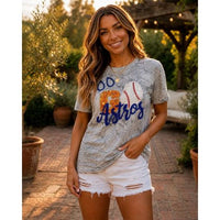 Marble Gray GO Astros Sequin Tee