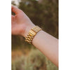 Wide 18K Gold Stainless Steel Apple Watch Band – Adjustable Fit