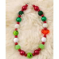 Girls Grinch Christmas Character Bubble Necklace
