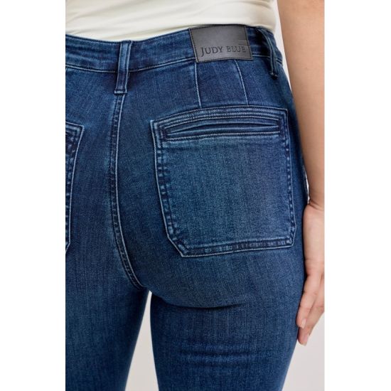 Judy Blue High Rise Flare Jeans with Vintage Pockets