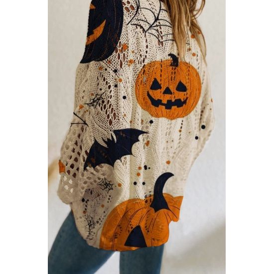 Halloween Pumpkin & Bat Crochet Top