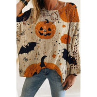 Halloween Pumpkin & Bat Crochet Top