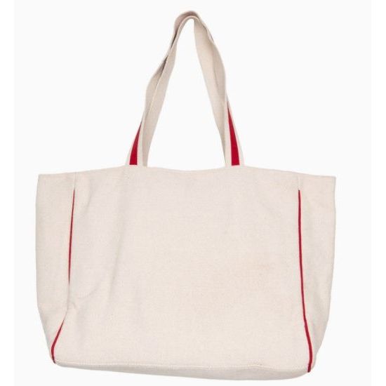 Beating Heart Chenille Canvas Tote Bag with Tassel