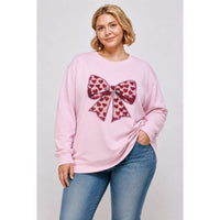Heart Bow Sequin Sweatshirt
