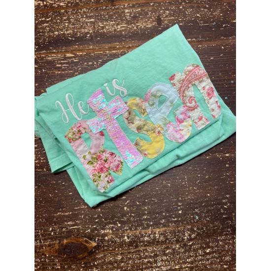He Is Risen Floral Patch Tee
