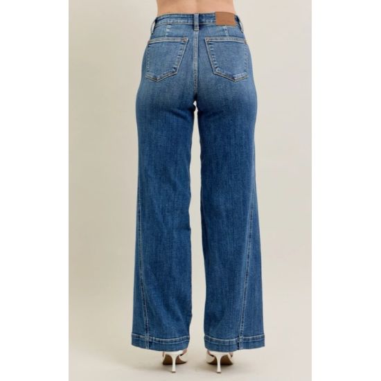 Judy Blue High Waisted Trouser Wide Leg Jeans