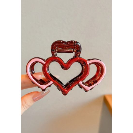 Hollow Triple Heart Hair Claw Clip