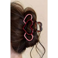 Hollow Triple Heart Hair Claw Clip