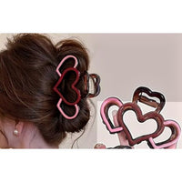 Triple Hollow Heart Hair Claw Clip