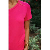 Hot Pink V-Neck Essential Tee