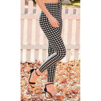 Off-White & Black Houndstooth Leggings