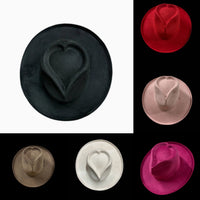 Heart Style Vegan Suede Fedora Hat