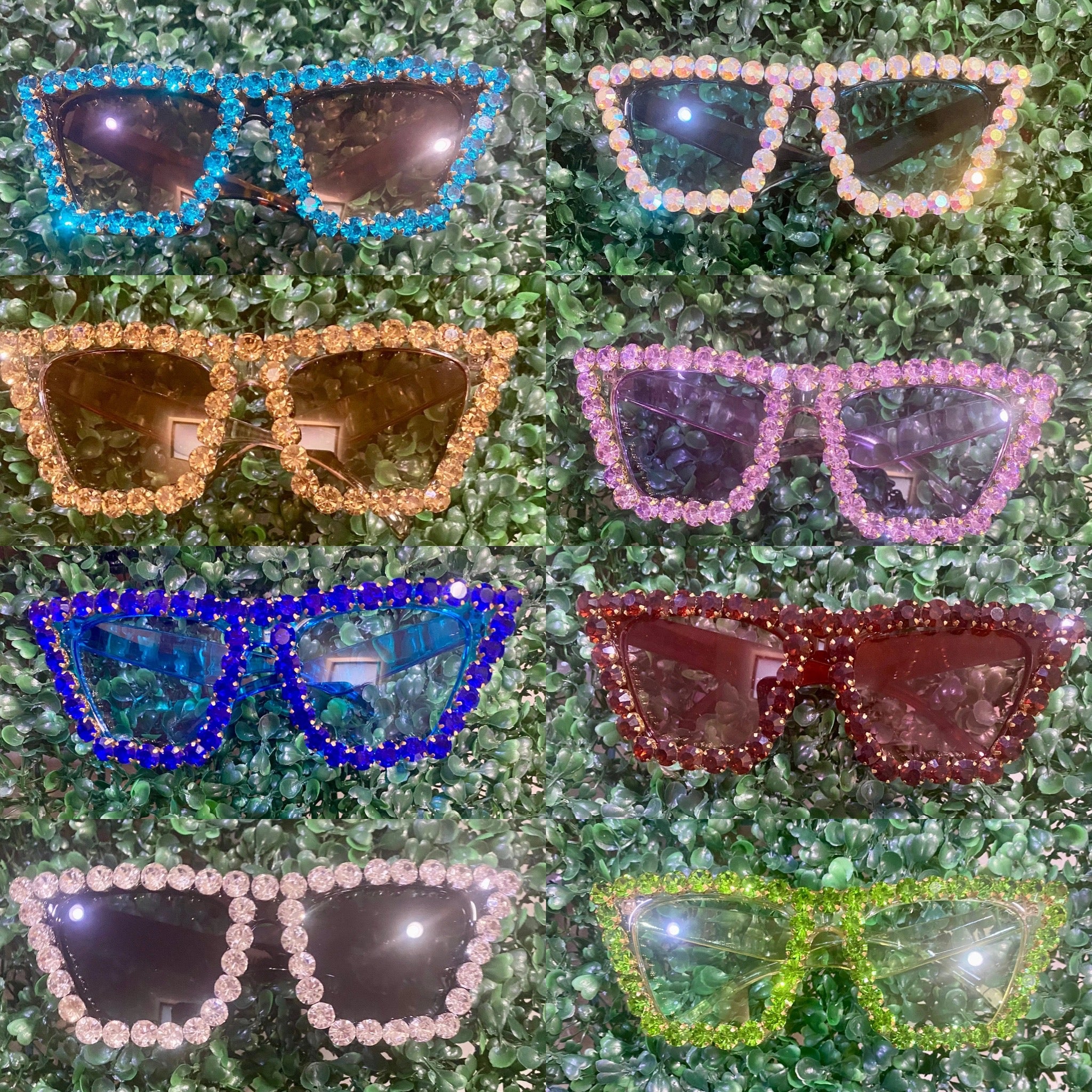 Rhinestone Glam Cat-Eye Statement Sunglasses