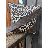 Brown Monogram Style Wide Bag Strap
